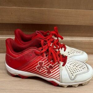 Under Armour Kids Red and White Athletic Sneakers